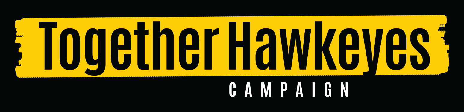 Graphic with the words Together Hawkeyes campaign