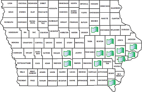 assisted living training participation on iowa map