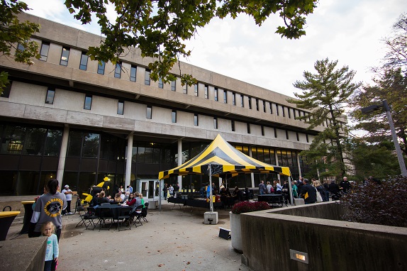 College of Nursing Building and the patio