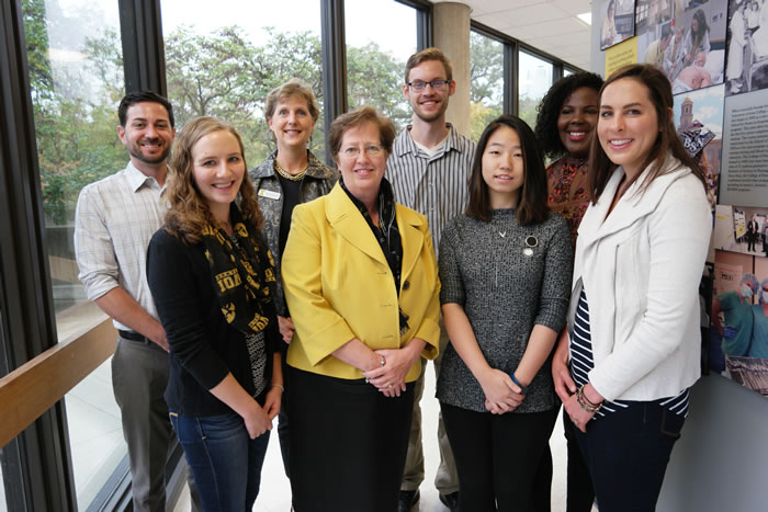 Members of the Young Alumni Board with Dean Zerwic and Associate Dean Nicholson