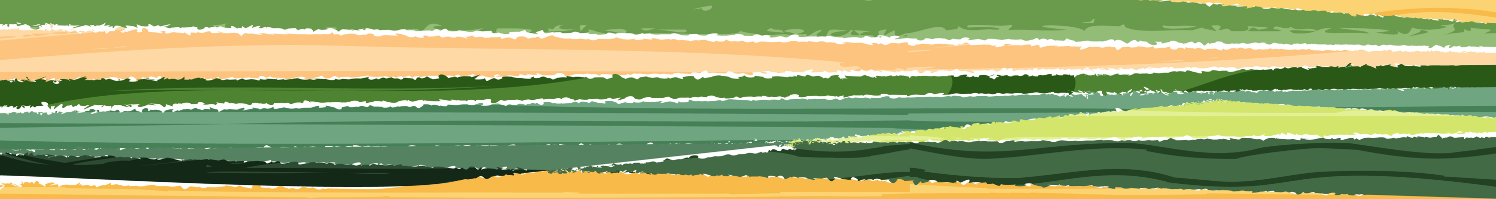 Abstract green and yellow lines evoking a field