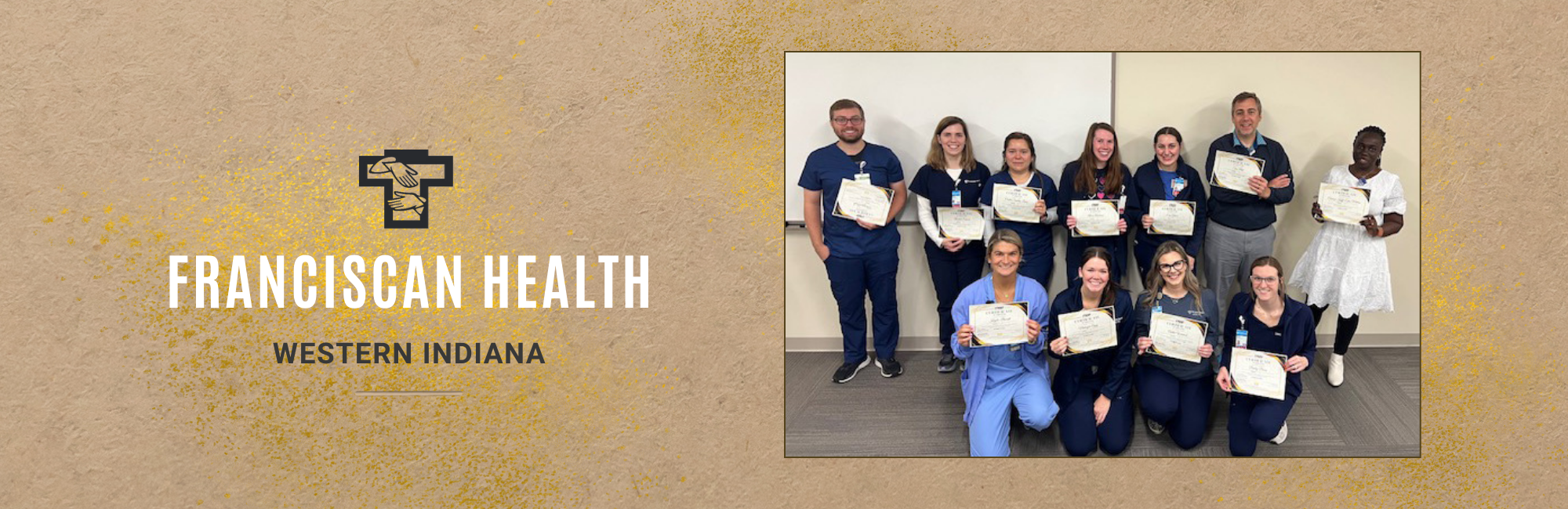 Franciscan Health Western Indiana photo of residents with completion certificates