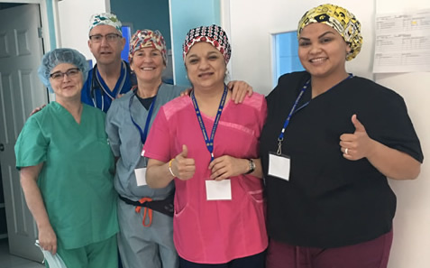 Yurico Martinez with other nurses