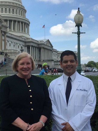 Susan Van Cleve and Rep. Raul Ruiz