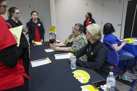 SWCC students talk with Iowa RN-BSN staff and faculty.