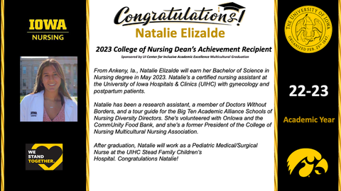 SP23 Natalie Elizalde Deans Achievement 