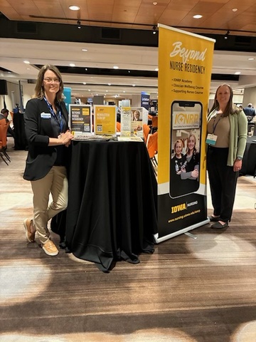 Jess Ociepka, Coordinator of the Iowa Online Nurse Residency Program (IONRP), and Jennifer Jones, MHS-PH, Program Coordinator of the Optimal Aging Initiative at the Csomay Center, at the National Rural Health Association's (NRHA) 48th Annual Rural Health Conference. The event took place from May 20-23 in Atlanta, GA.