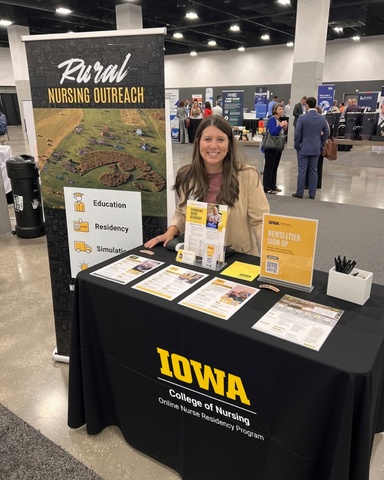 IONRP Director Nicole Weathers, DNP, RN, NPD-BC, represented the University of Iowa College of Nursing Iowa Online Nurse Residency Program at the National Rural Health Association Rural Health Clinic and Critical Access Hospital Conferences in Kansas City, Missouri, where she connected with rural healthcare leaders from across the country.