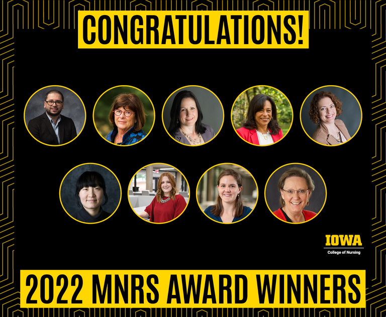 Graphic with nine headshots that reads Congratulations 22022 MNRS Award Winners
