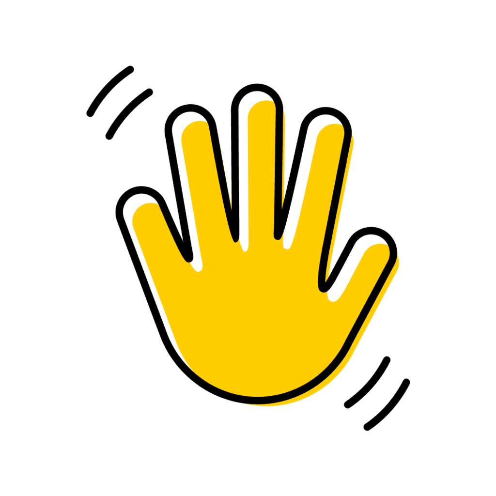 graphic of hand waving