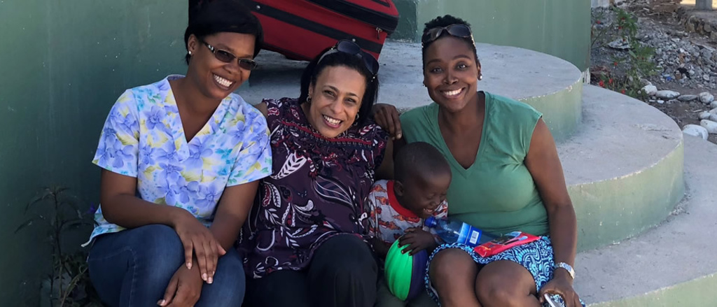 Prof. Amany Farag with Haitian natives