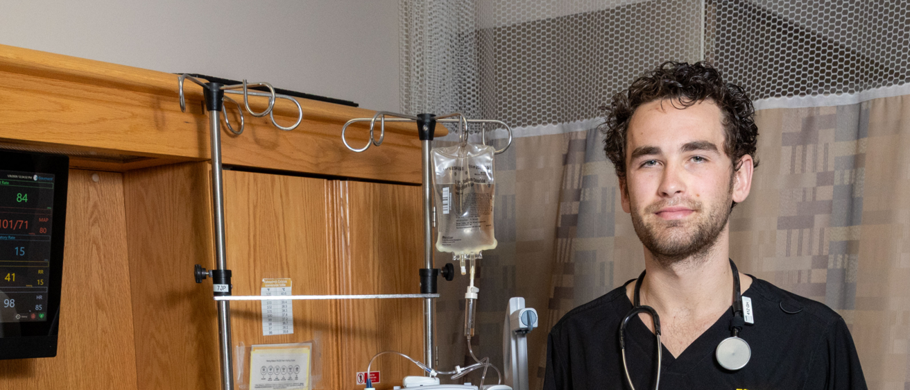 Grayson Wills portrait in hospital room