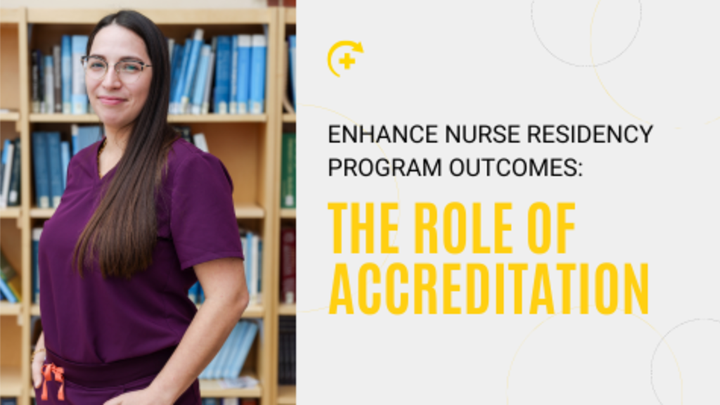 An image of a nurse on the left. On the right is the text that reads "the role of accreditation"