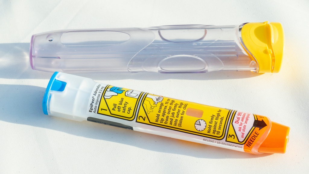 image of an epi pen on white