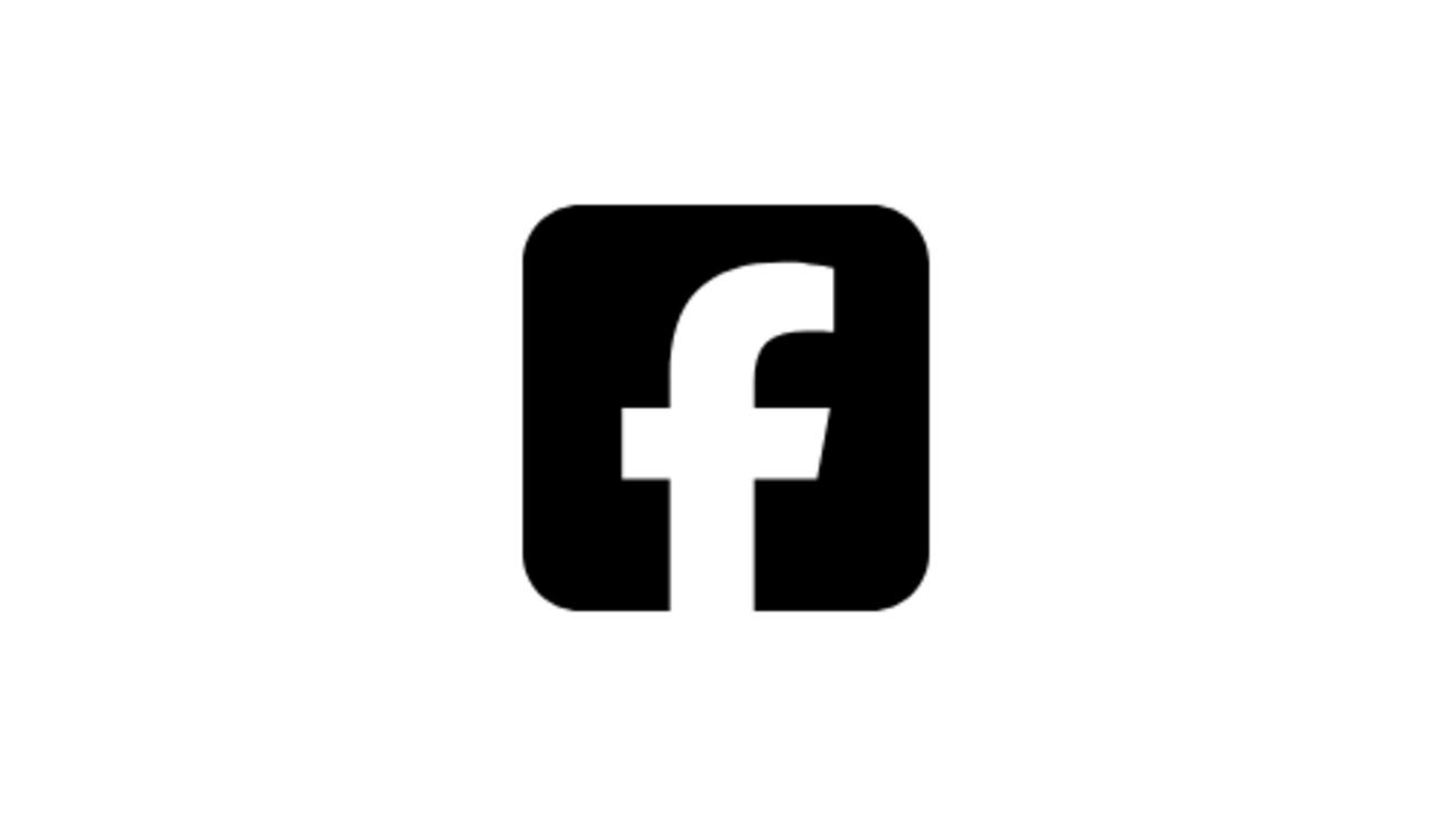 Black and white Facebook logo linking to Iowa Online Nurse Residency Program's Facebook page