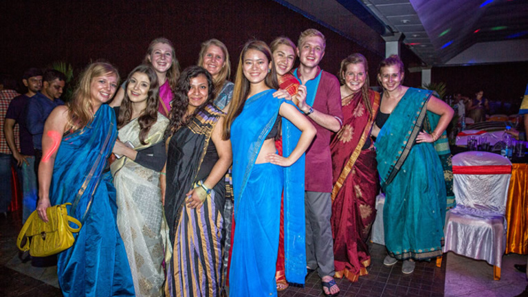 Students in India winterim program